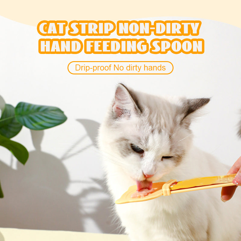 🐾Cat Strip Non-Dirty Hand Feeding Spoon