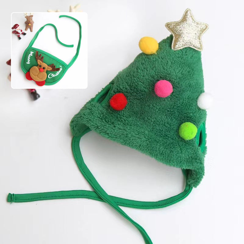 🐾Adorable Christmas Tree Pom-Pom Hat