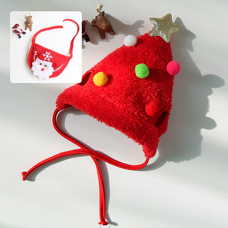 🐾Adorable Christmas Tree Pom-Pom Hat