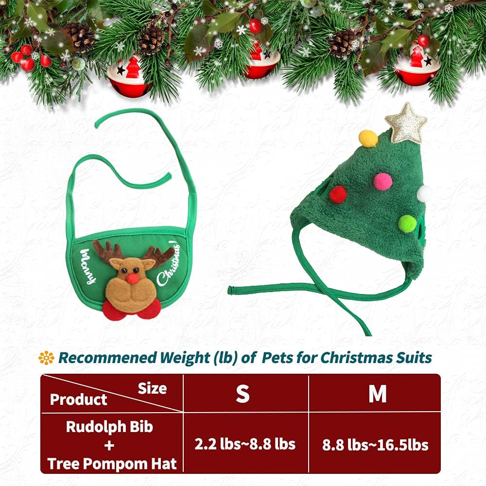 🐾Adorable Christmas Tree Pom-Pom Hat