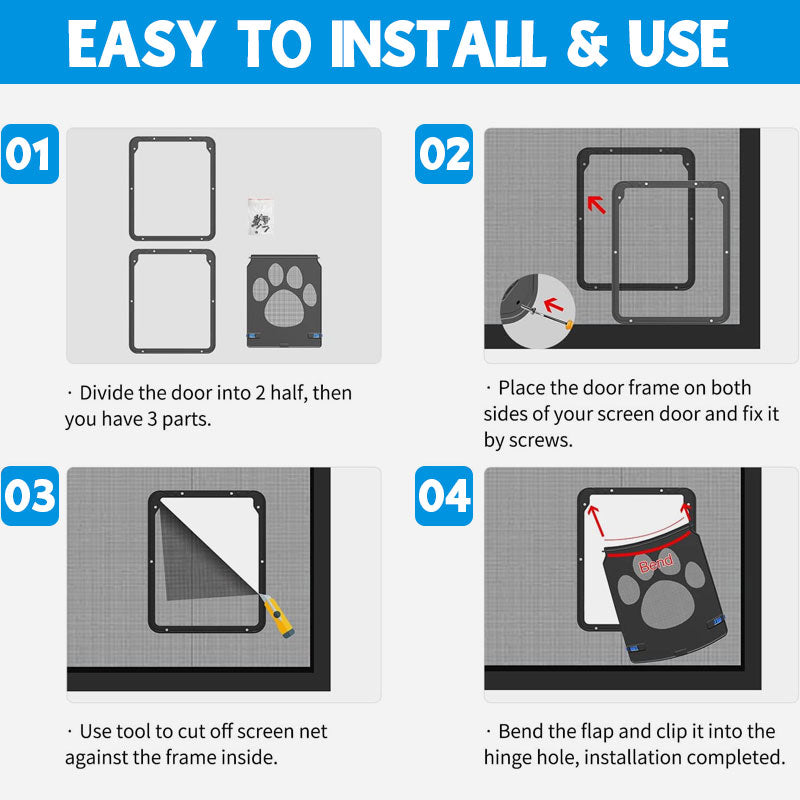 🐾Pet Screen Door Magnetic Lockable Dog Flap