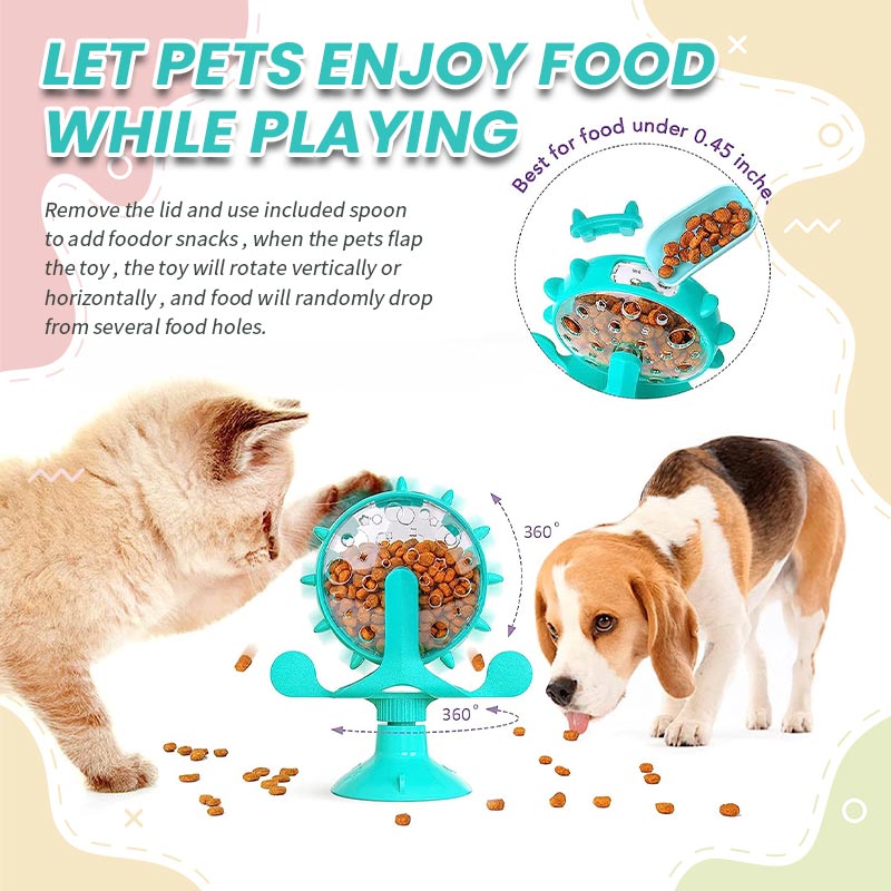 🐾Funny Cat Windmill Turntable Food Leaker