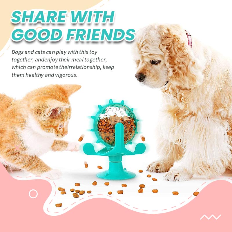 🐾Funny Cat Windmill Turntable Food Leaker
