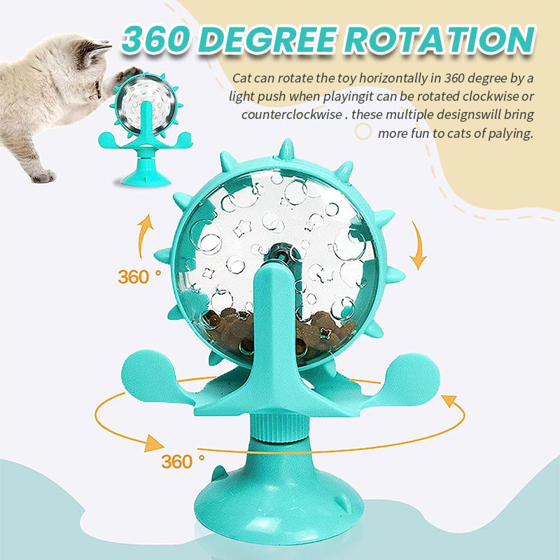 🐾Funny Cat Windmill Turntable Food Leaker