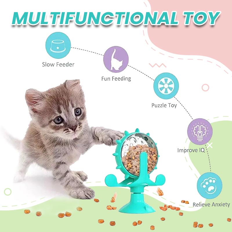 🐾Funny Cat Windmill Turntable Food Leaker