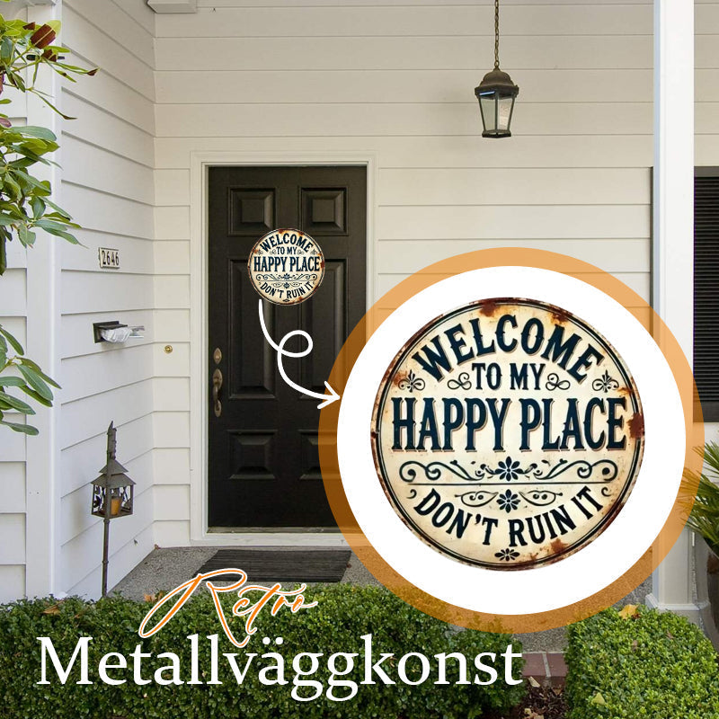 🌿Happy Place – Vintage Statement Metal Sign