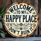 🌿Happy Place – Vintage Statement Metal Sign