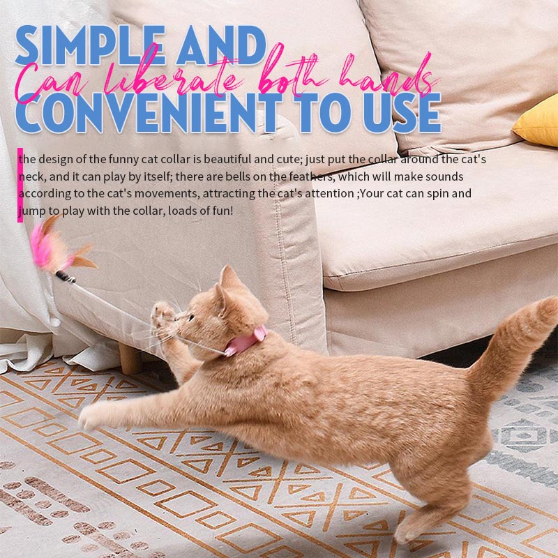 🐾Table Leg Collar Feather Silicone Cat Teaser Stick