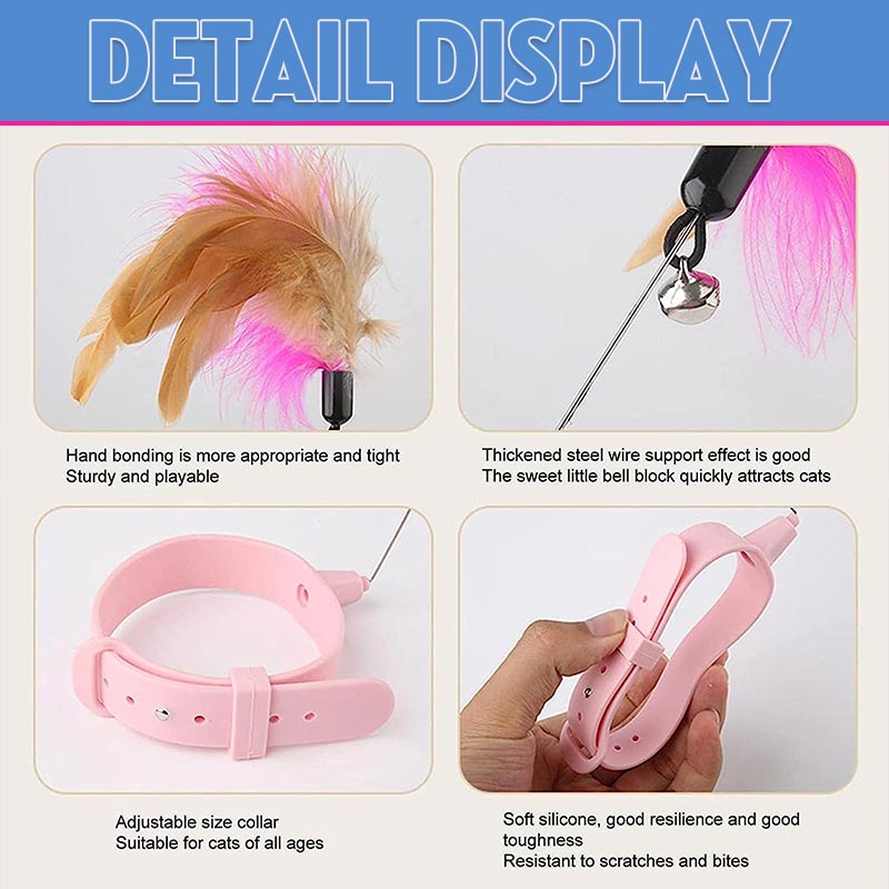 🐾Table Leg Collar Feather Silicone Cat Teaser Stick